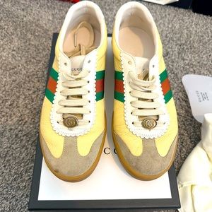 **SOLD** Gucci Web Leather & Suede Sneaker
